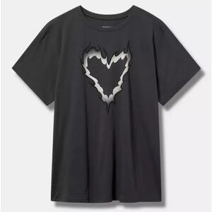 Torrid new Flame Heart Relaxed Fit Tee size medium large